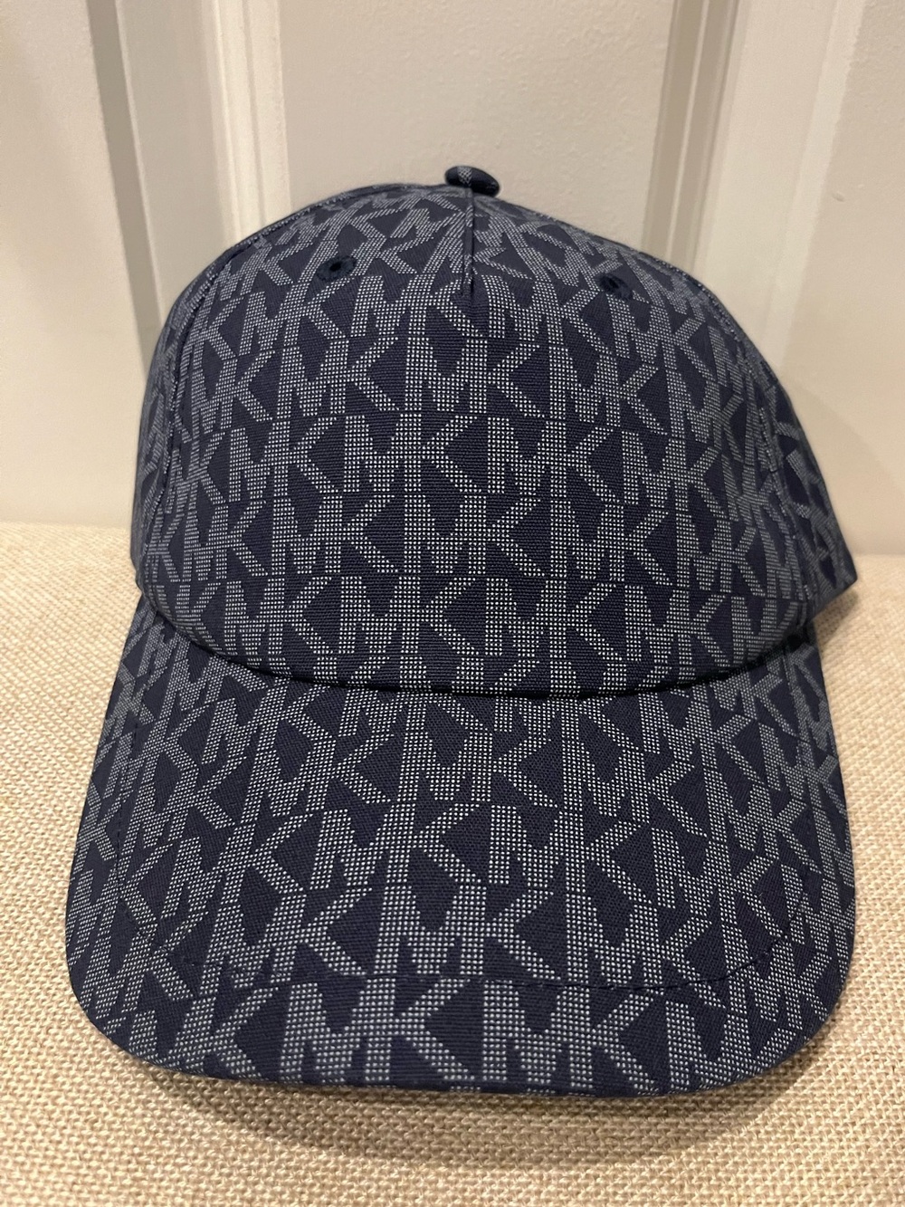 NWT Michael Kors Women's  Navy MK Monogram Baseball Cap